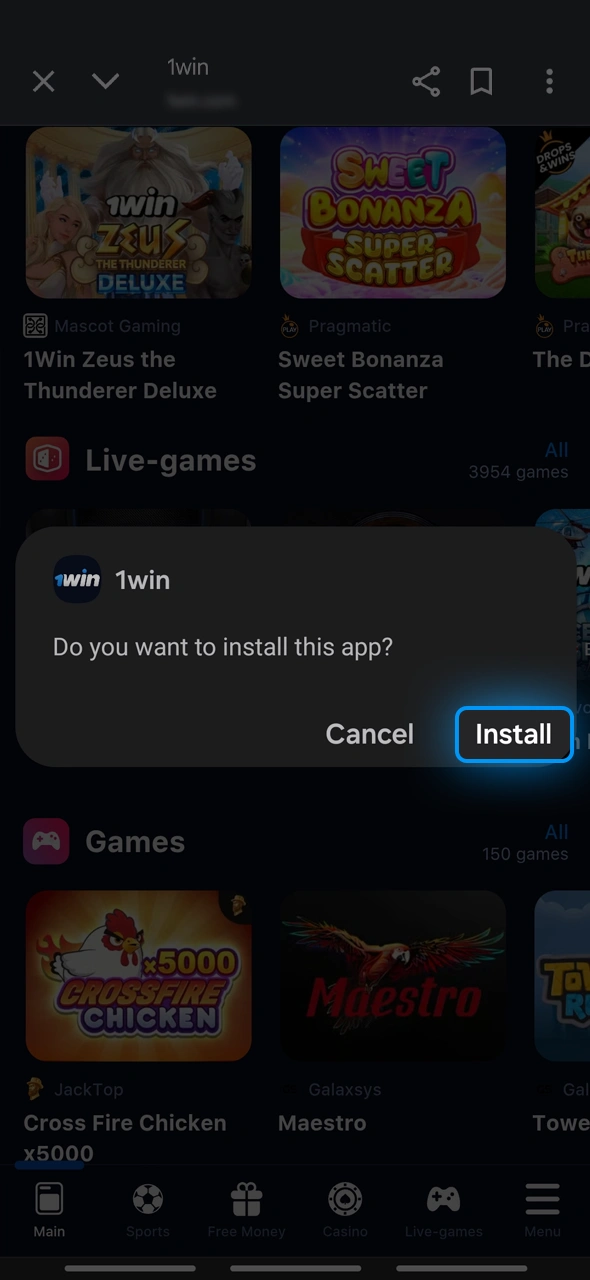 Find out how to install the 1win app in just a few taps.