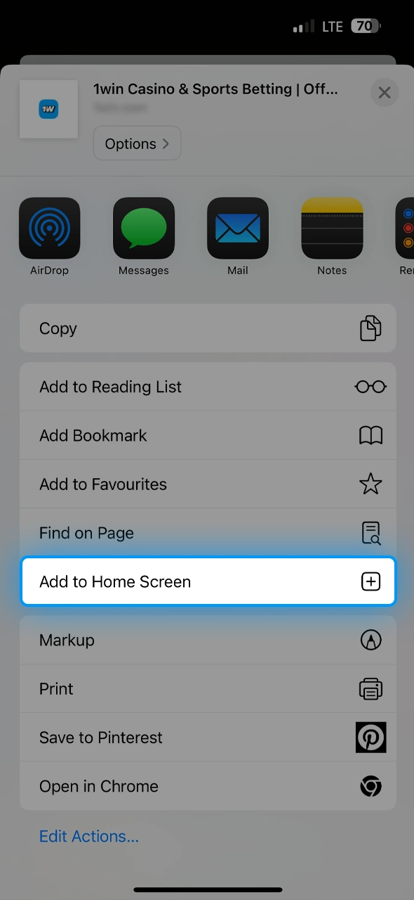 See how to add 1win to your home screen in one tap.