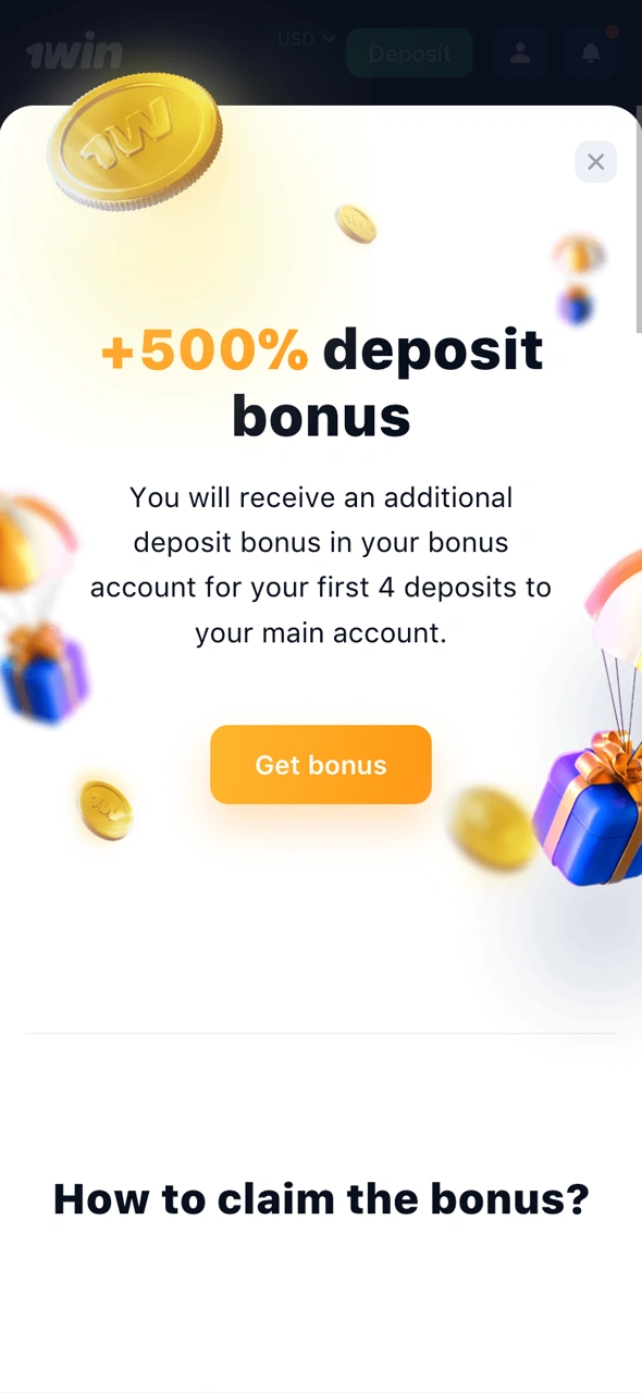 Choose a 1win welcome offer and start playing with extra funds.