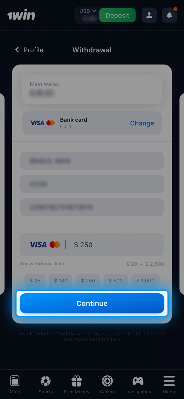 Submit your 1win withdrawal request and wait for the payout.
