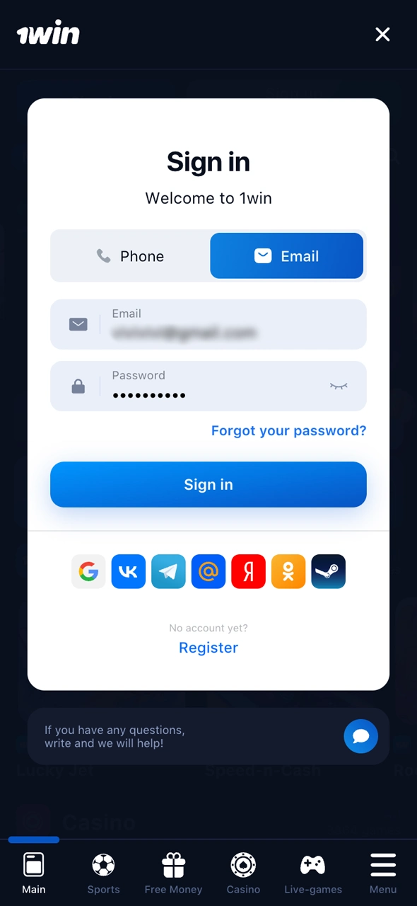 Learn how to sign in before withdrawing from 1win.