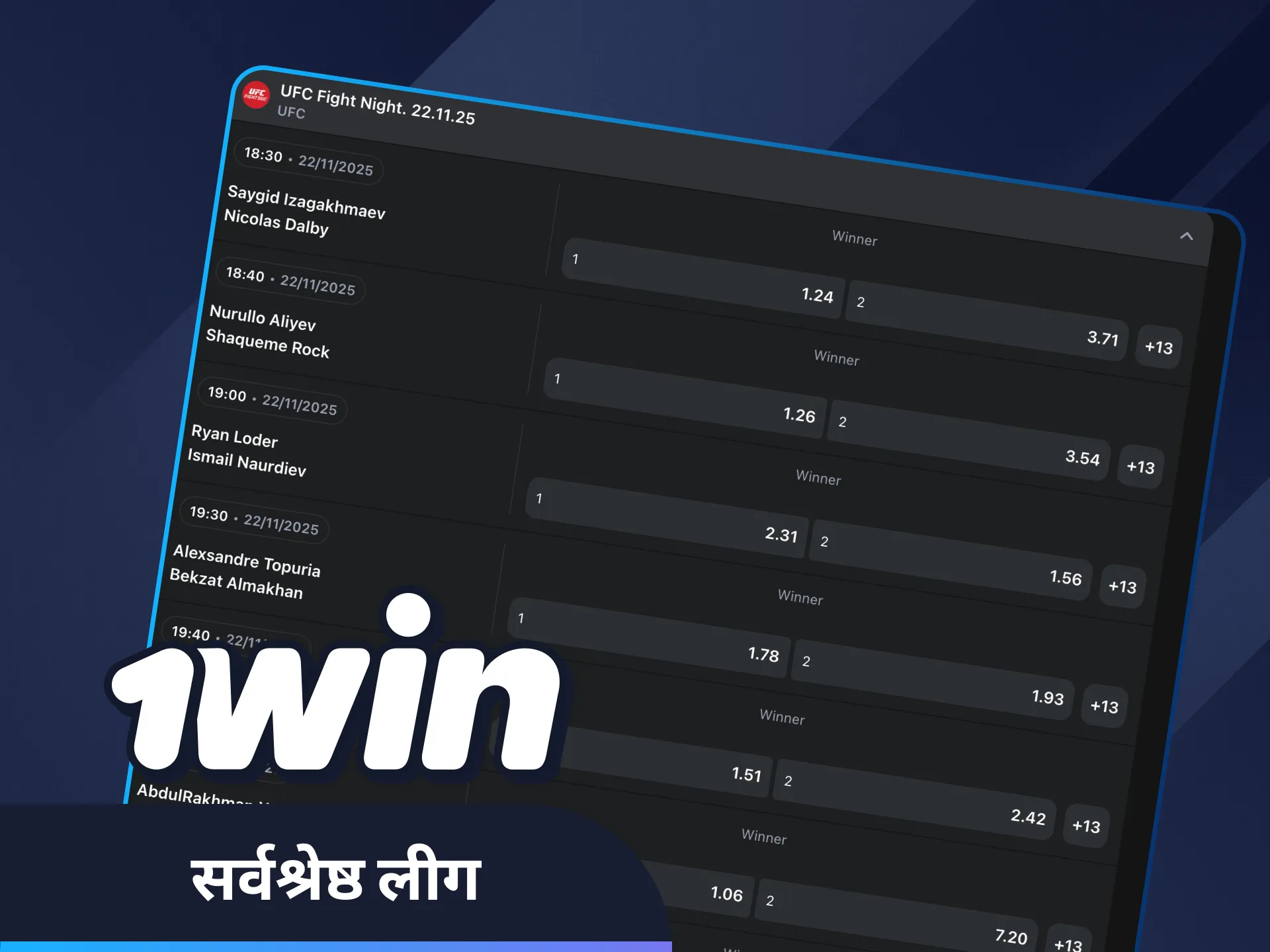 1Win पर टॉप UFC फाइटर्स पर बेट लगाएं।