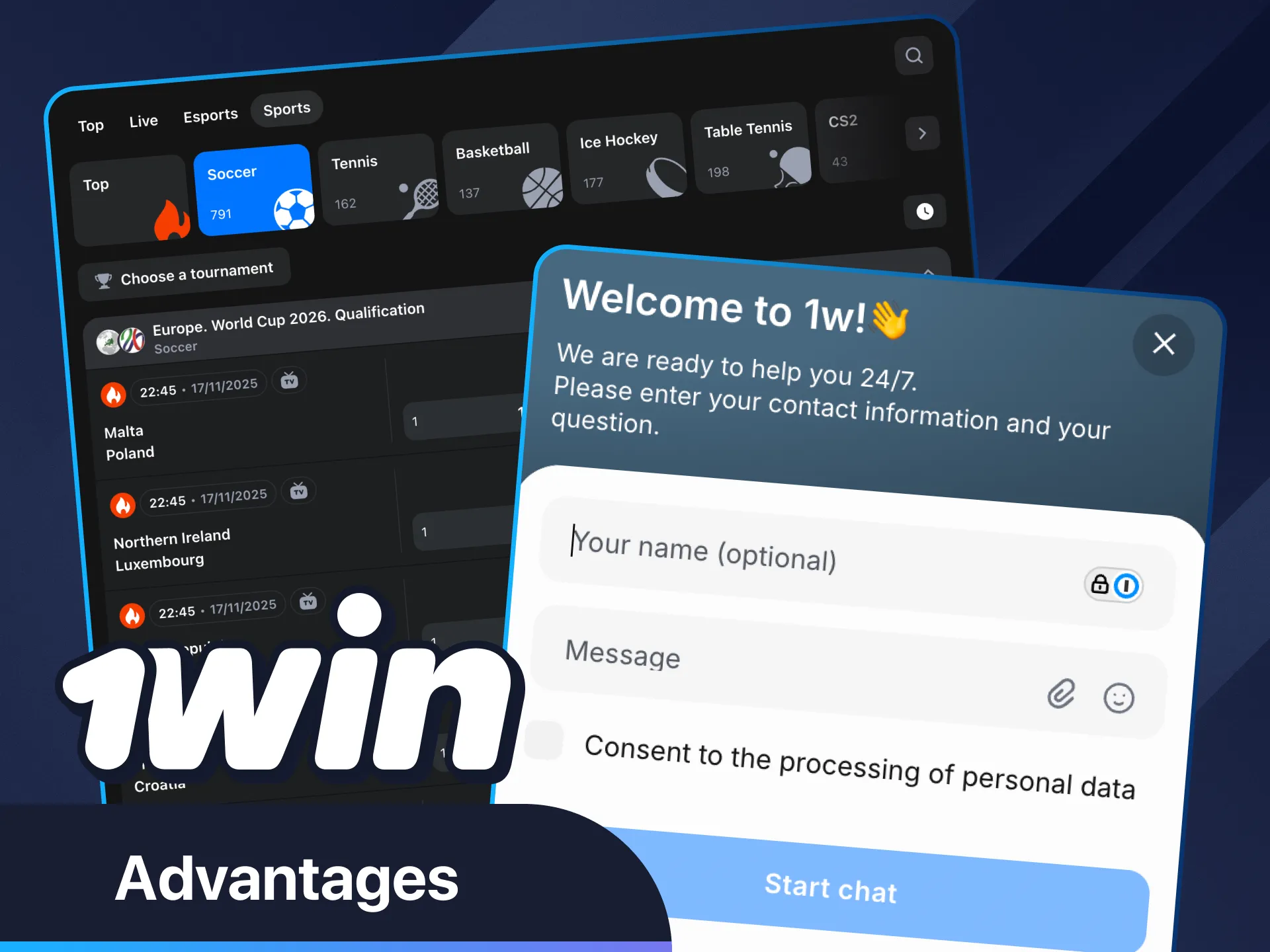 Discover football benefits and wins on 1Win.