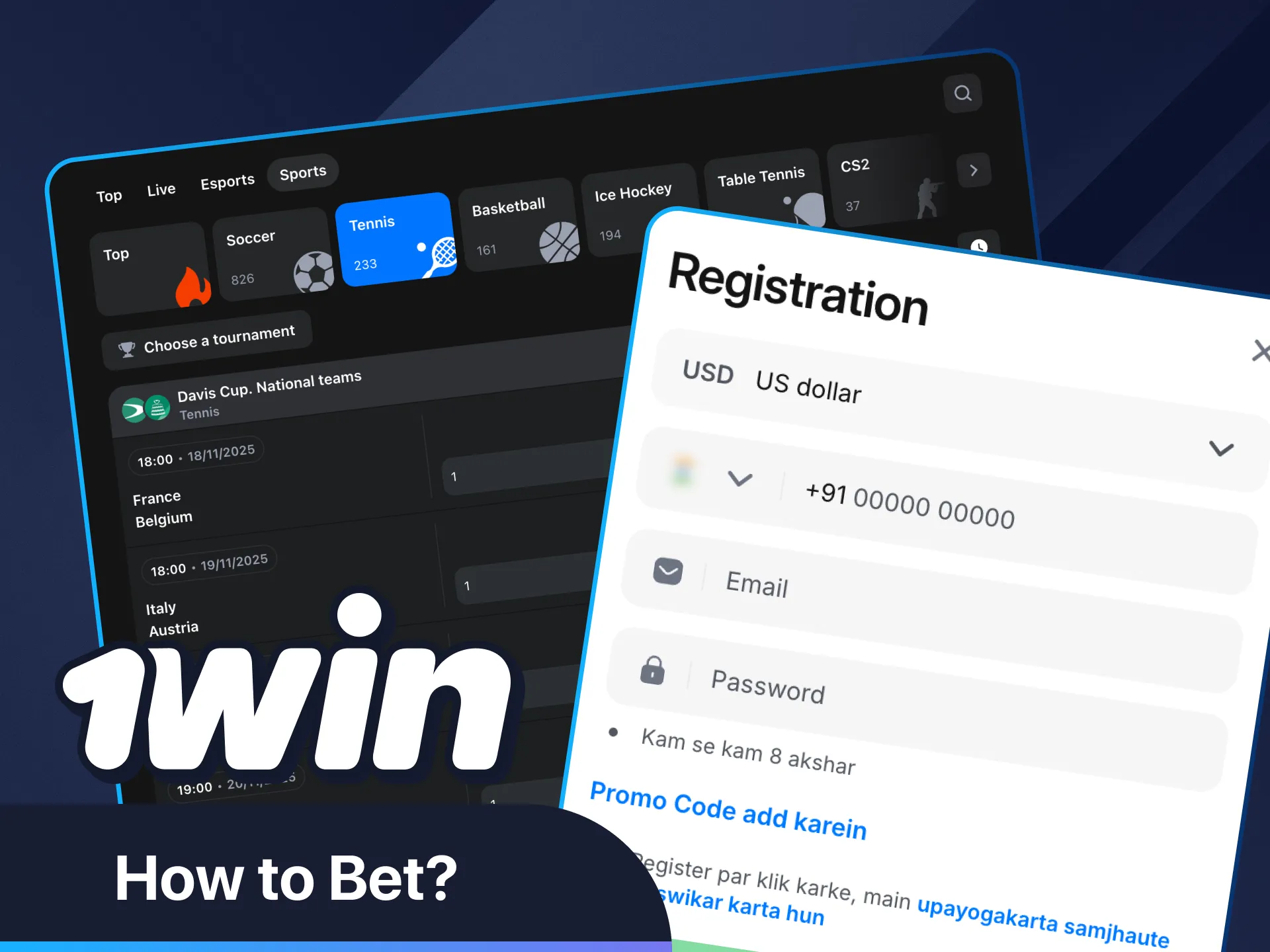 Learn to bet on tennis at 1Win.