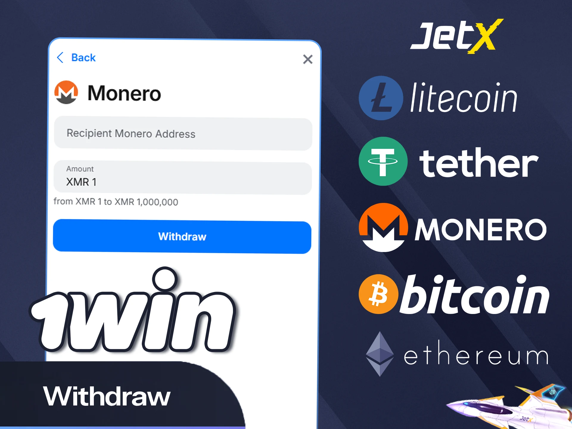 Cash out your jet winnings from the 1win website today.
