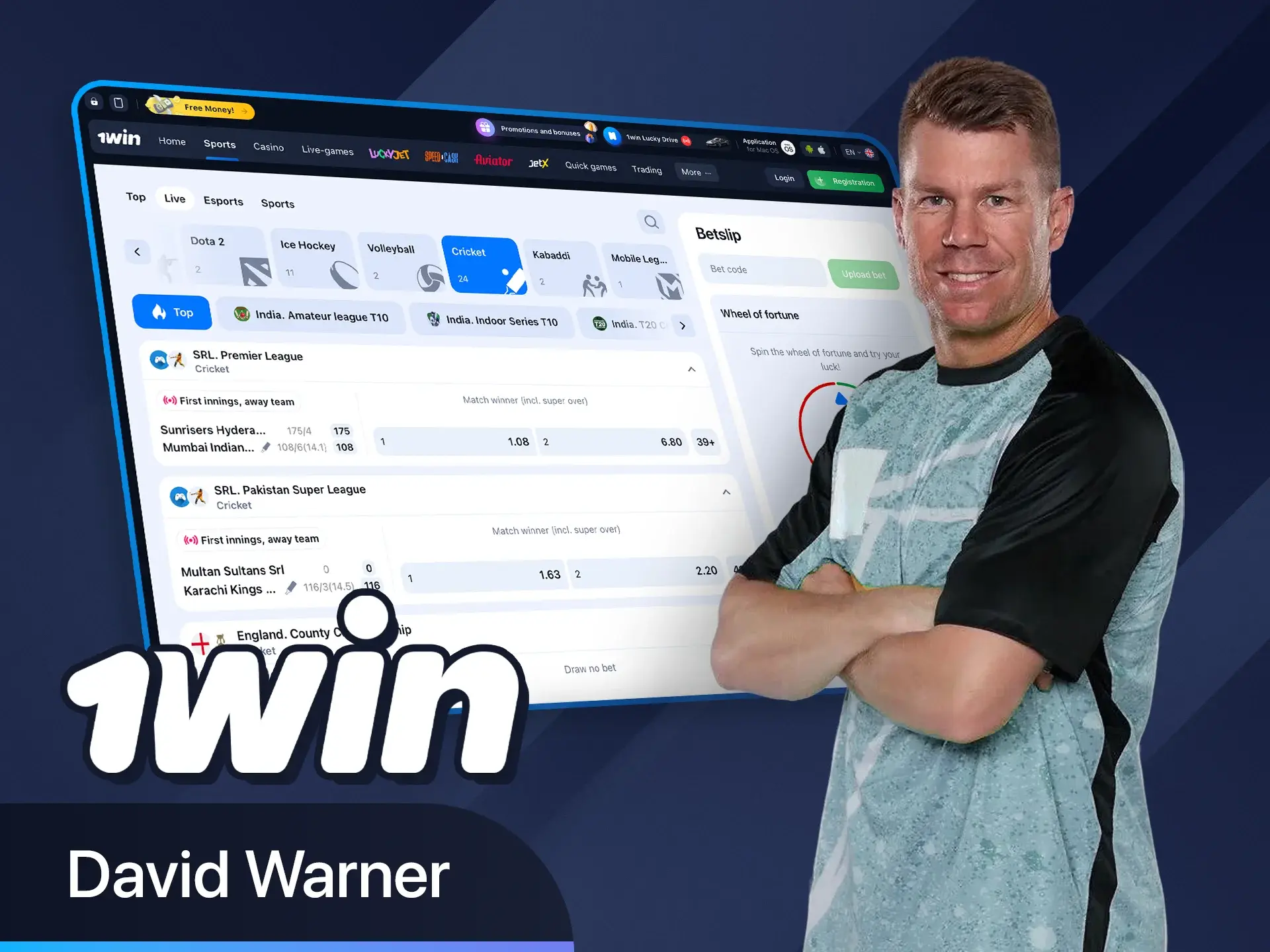 Learn about David Warner’s role as 1win ambassador.