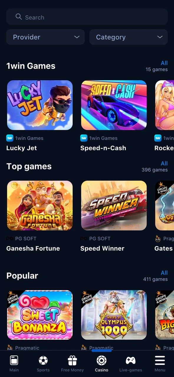 Enjoy smooth gameplay with the 1win casino app.
