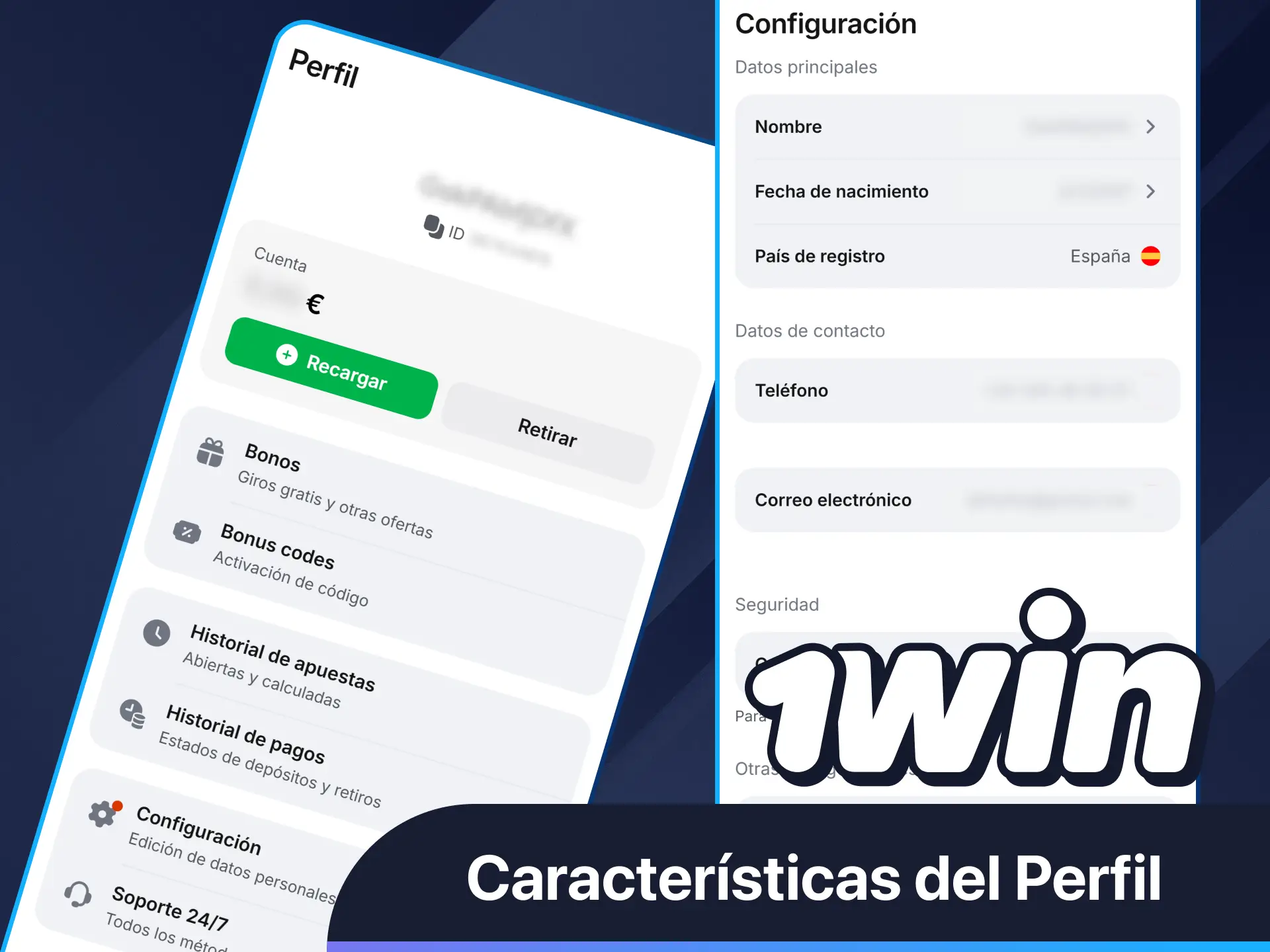 Gestiona la configuración de tu perfil de 1win en la aplicación.