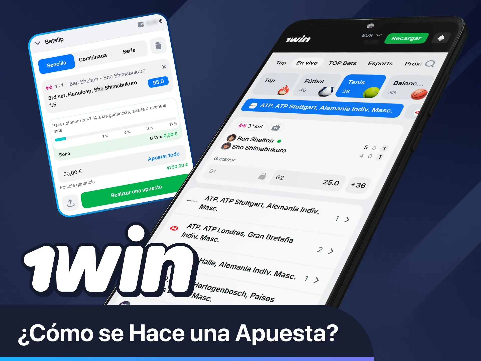 Aprende a realizar tu primera apuesta en la aplicación de 1win.