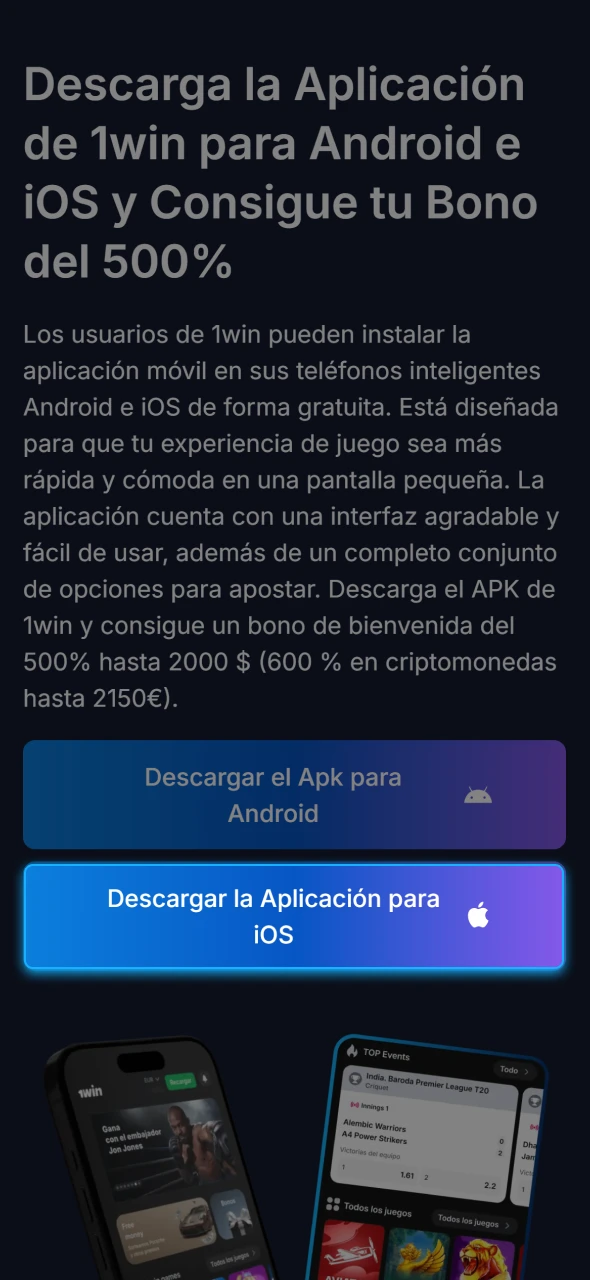 Descubre dónde pulsar para obtener 1win para iOS.
