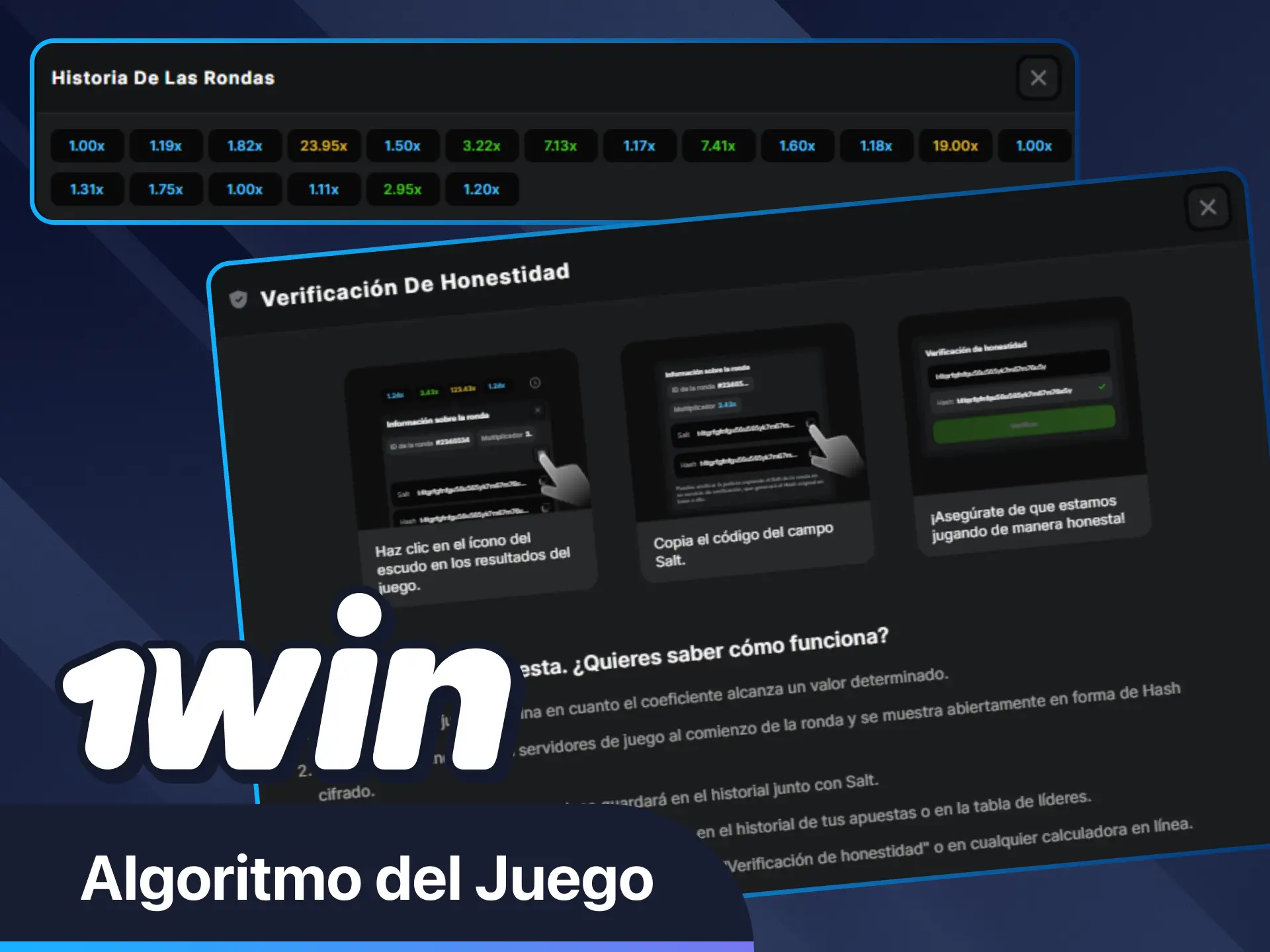 Consulta el algoritmo de imparcialidad demostrable en el sitio web oficial de 1win ahora mismo.