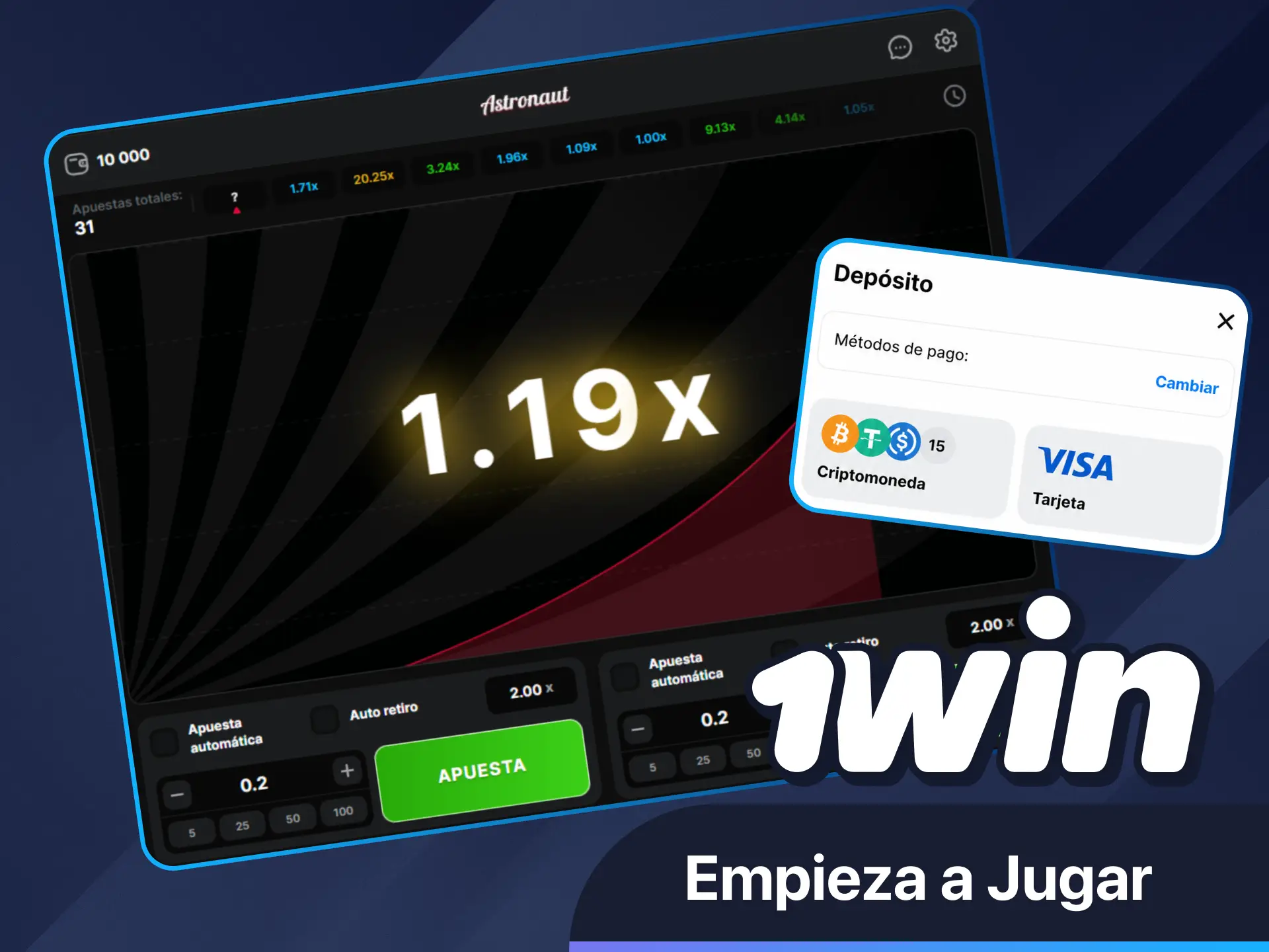 Comienza tu aventura de apuestas espaciales en el sitio web de 1win.