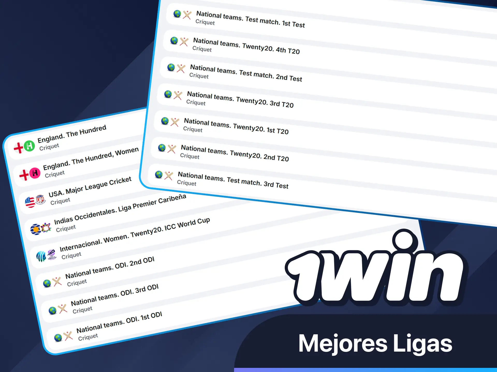 Apuesta en las mejores ligas de críquet en 1win.