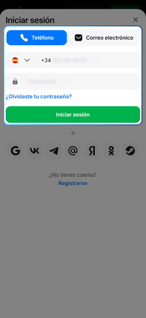Inicia sesión en 1win y prepárate para depositar fondos en tu cuenta.