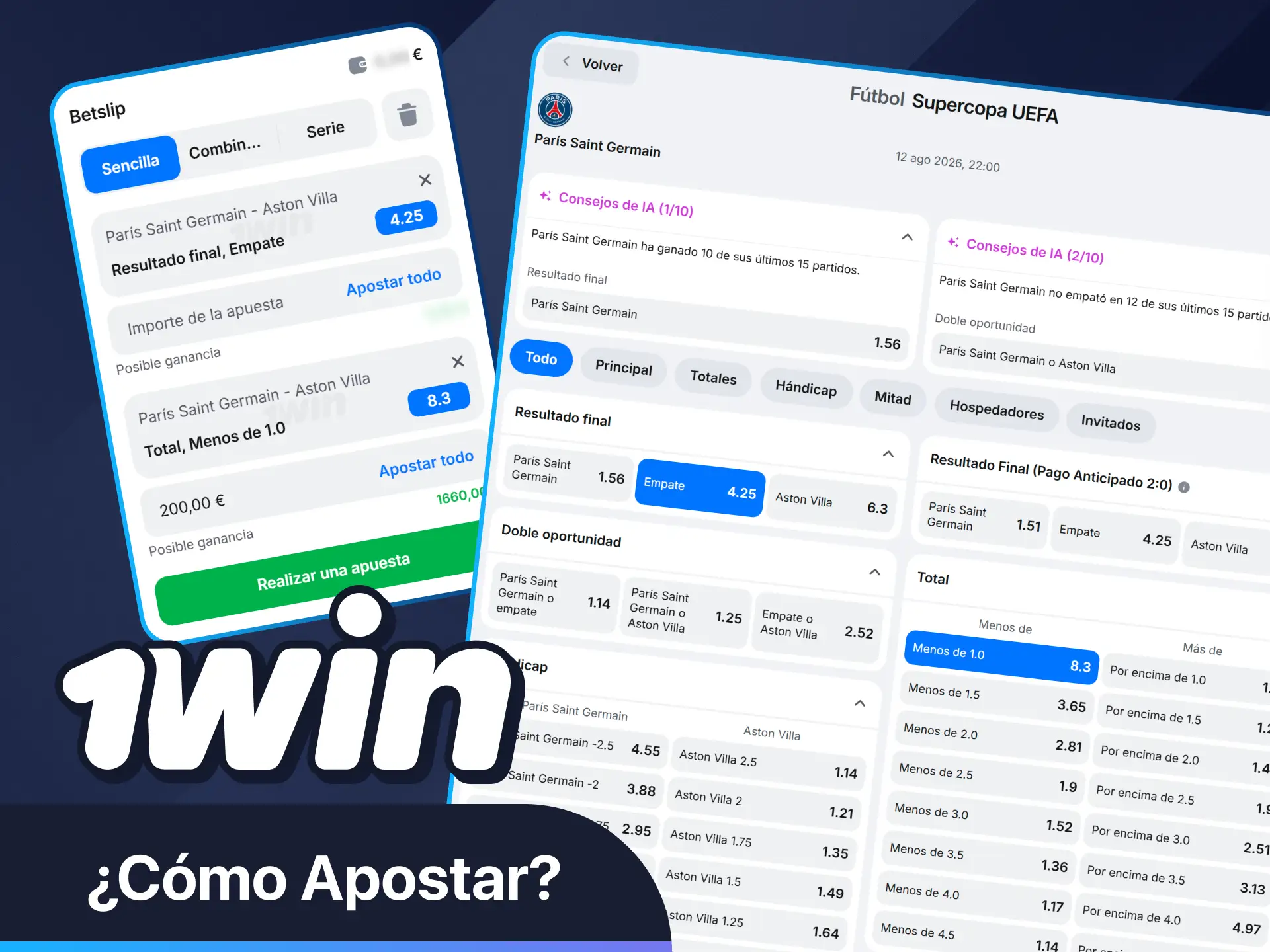 Aprende estrategias de apuestas de fútbol en 1win.