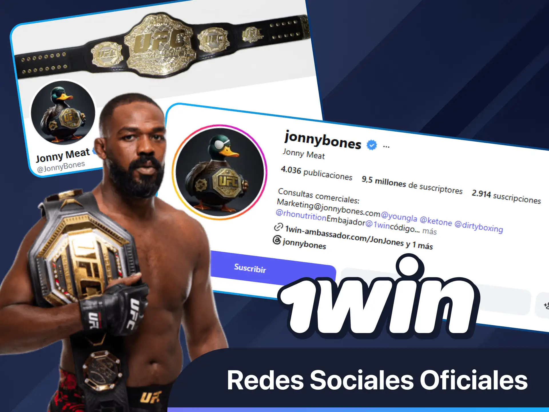 Sigue el estilo de Jon Jones y gana a lo grande en 1win.