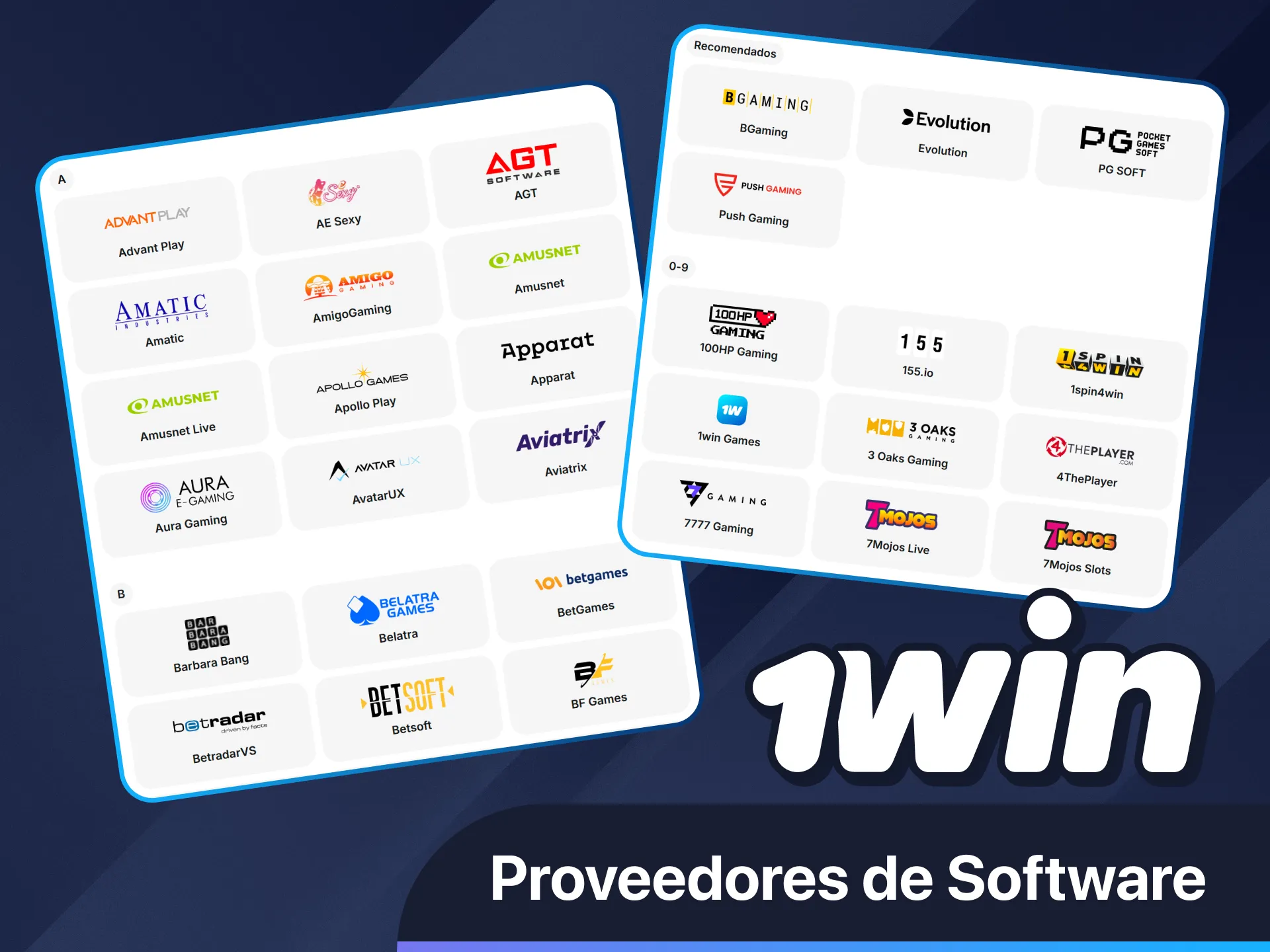 Juega a juegos de casino de los mejores proveedores en 1win.