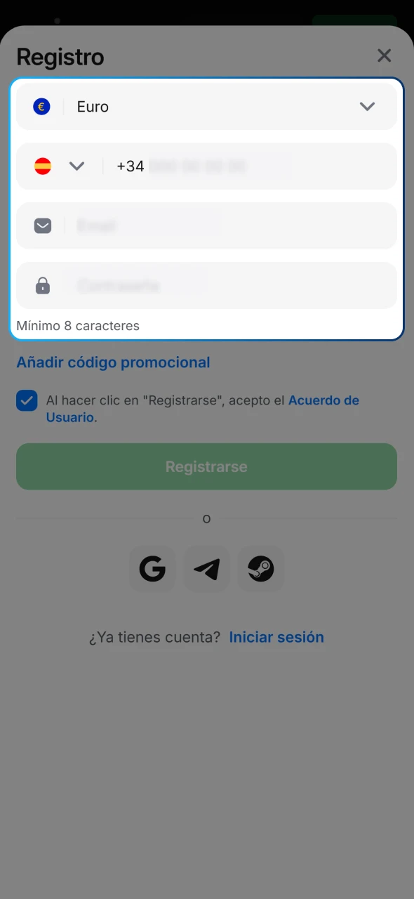 Consulta cómo ingresar tus datos y registrarte en 1win.