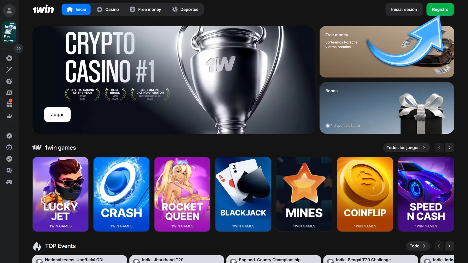Aprende a abrir el sitio web oficial de 1win y a registrarte.