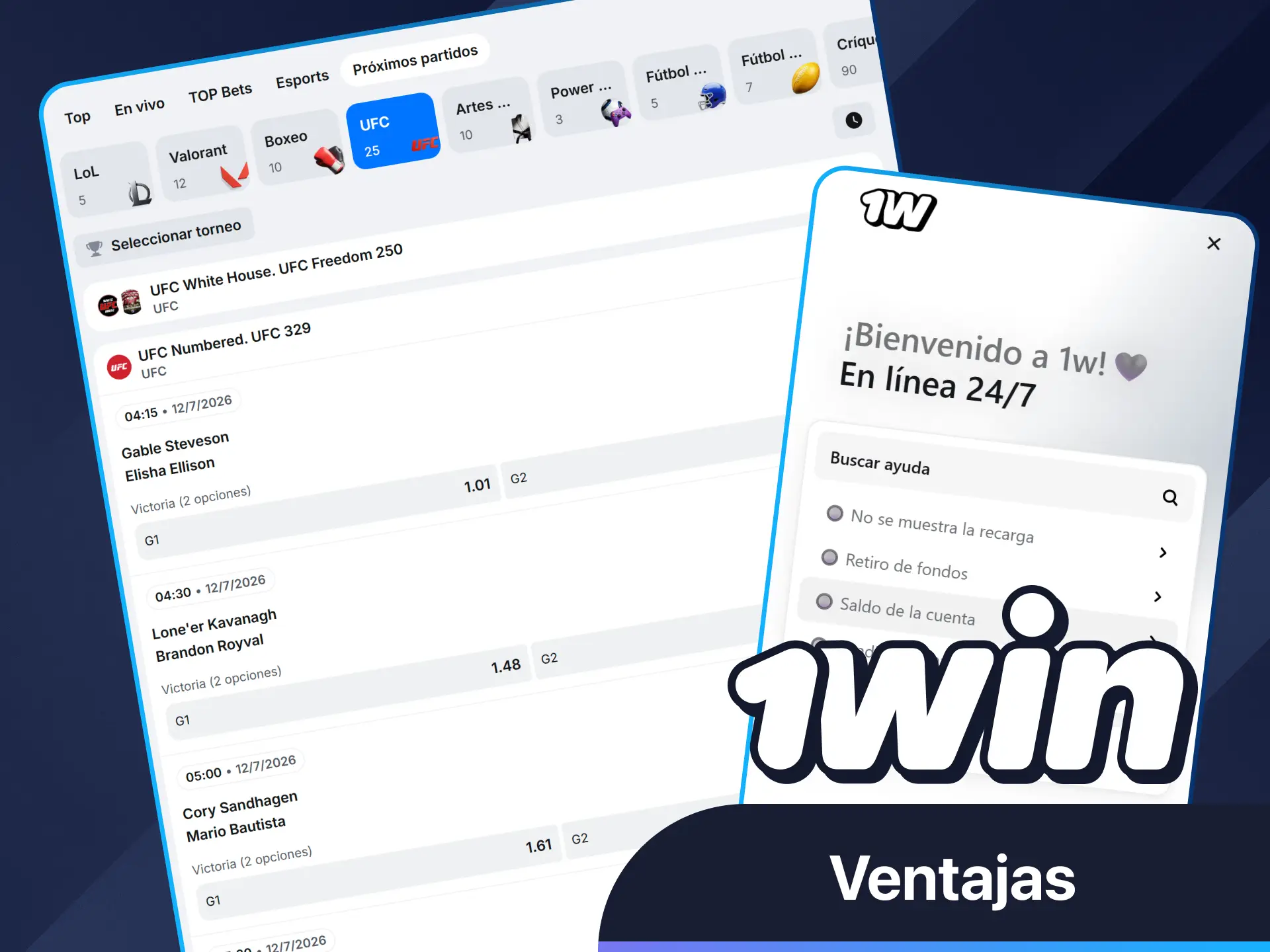 Descubre la emoción y las recompensas de la UFC en 1win.